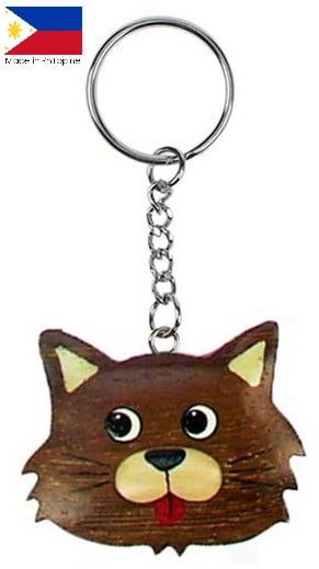 Porte clef marqueterie CHAT ASSIS