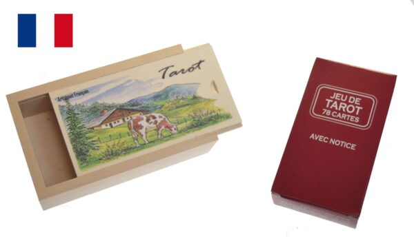 boite tarot tilleul naturel déco avec jeu M1